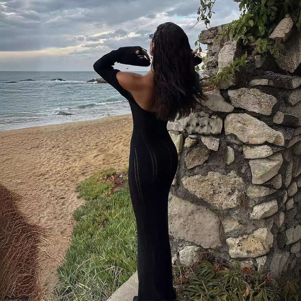 Sleeve Sexy Hollow Out Beach Long Lazy Tight Backless Spring Summer Women's Dress B5