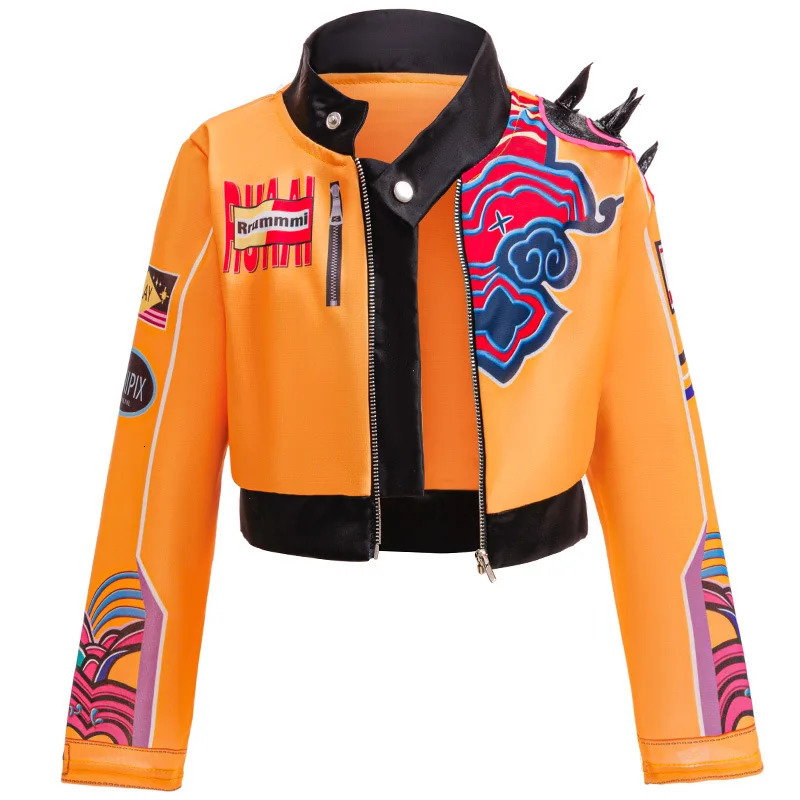 3PCS HipPop Style Girl Costume Halloween Costumes Kids Rumi Long Sleeve CoatTShirtPants Outfits Carnival Cosplay Costume251010