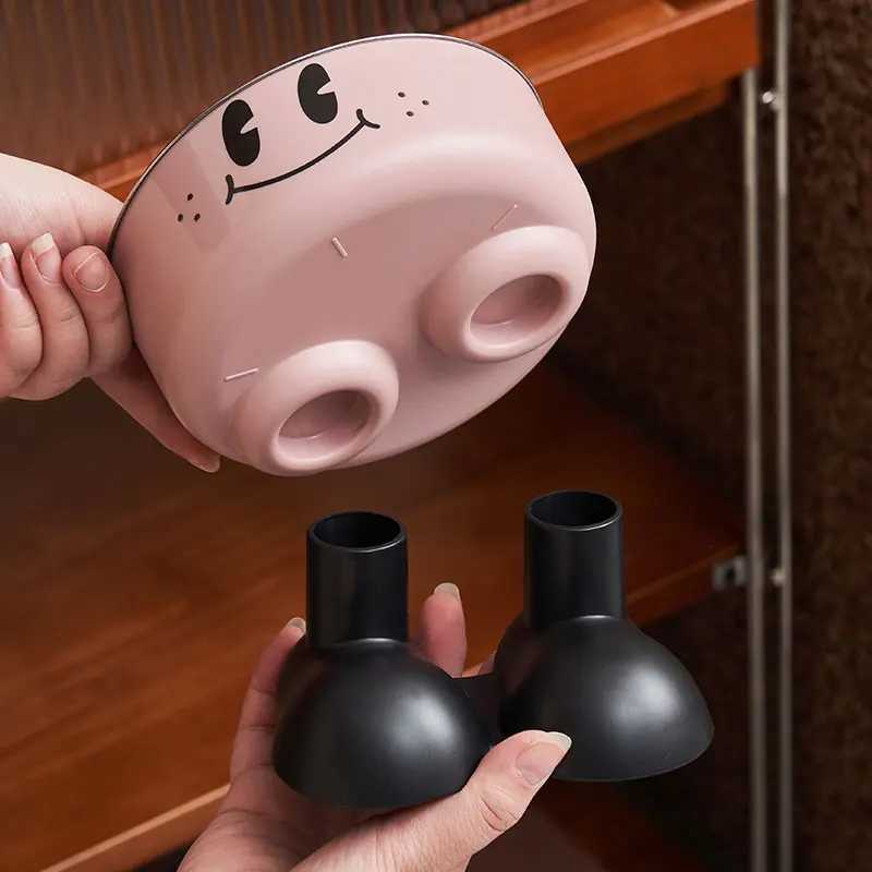 A smiling face highlegged pet bowl fashionable stainless steel largecapacity dog bowl for feeding and water neckprotectin C251009