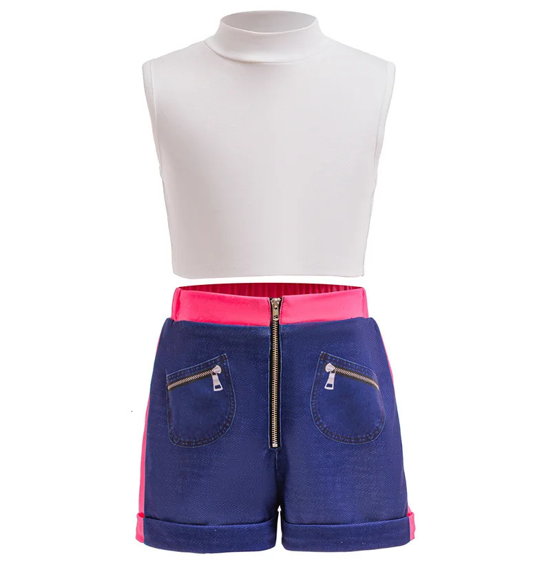 3PCS HipPop Style Girl Costume Halloween Costumes Kids Rumi Long Sleeve CoatTShirtPants Outfits Carnival Cosplay Costume251010