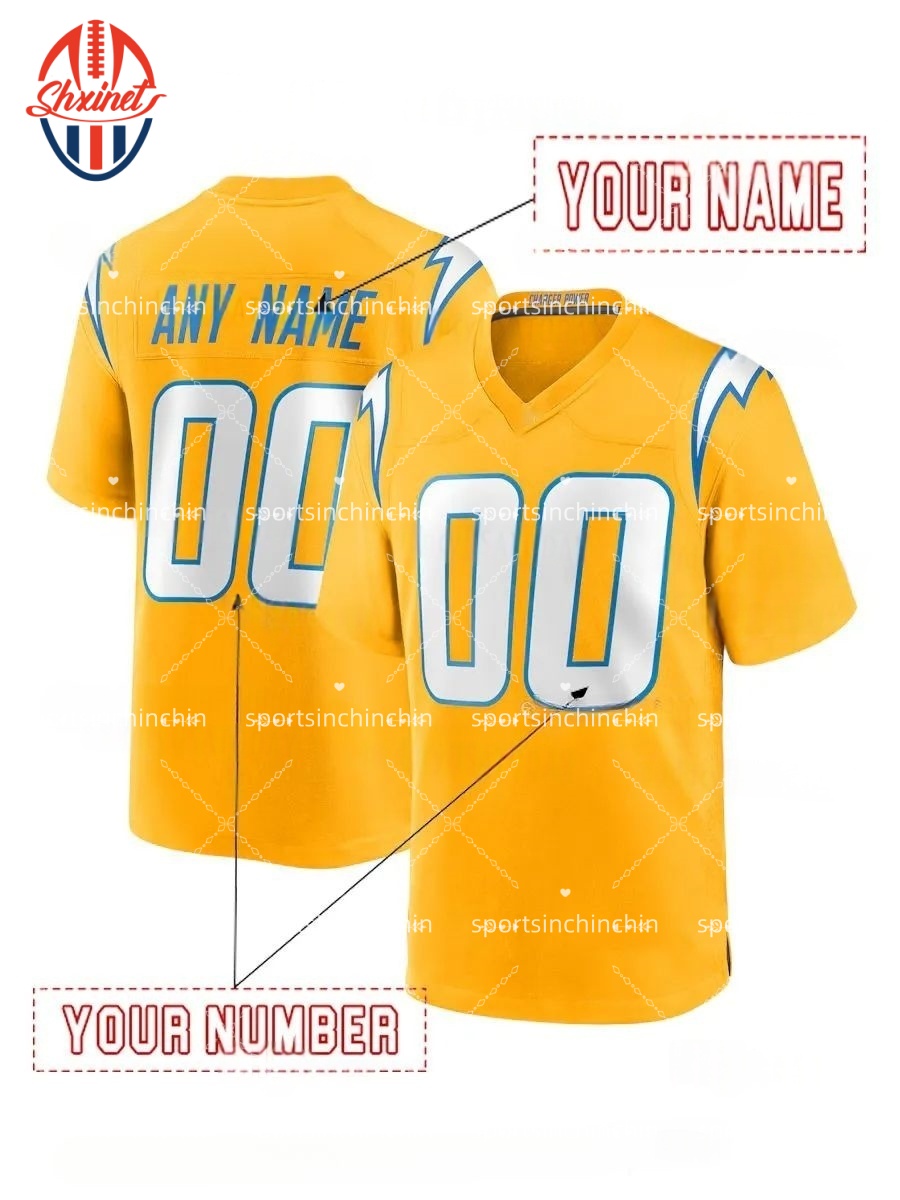 Custom 2025 Alternate football jerseys Ladd 15 McConkey Justin Herbert Derwin James Jr. Quentin Johnston Joe Alt 10Herbert Football jersey