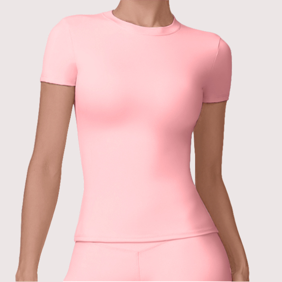 Yoga Outfit Women's Summer Bare-Feel Gym Short Sleeve T-Shirt Tight Slimming Quick-Dry Yoga Outfit Outdoor Running Sports Lightweight Top