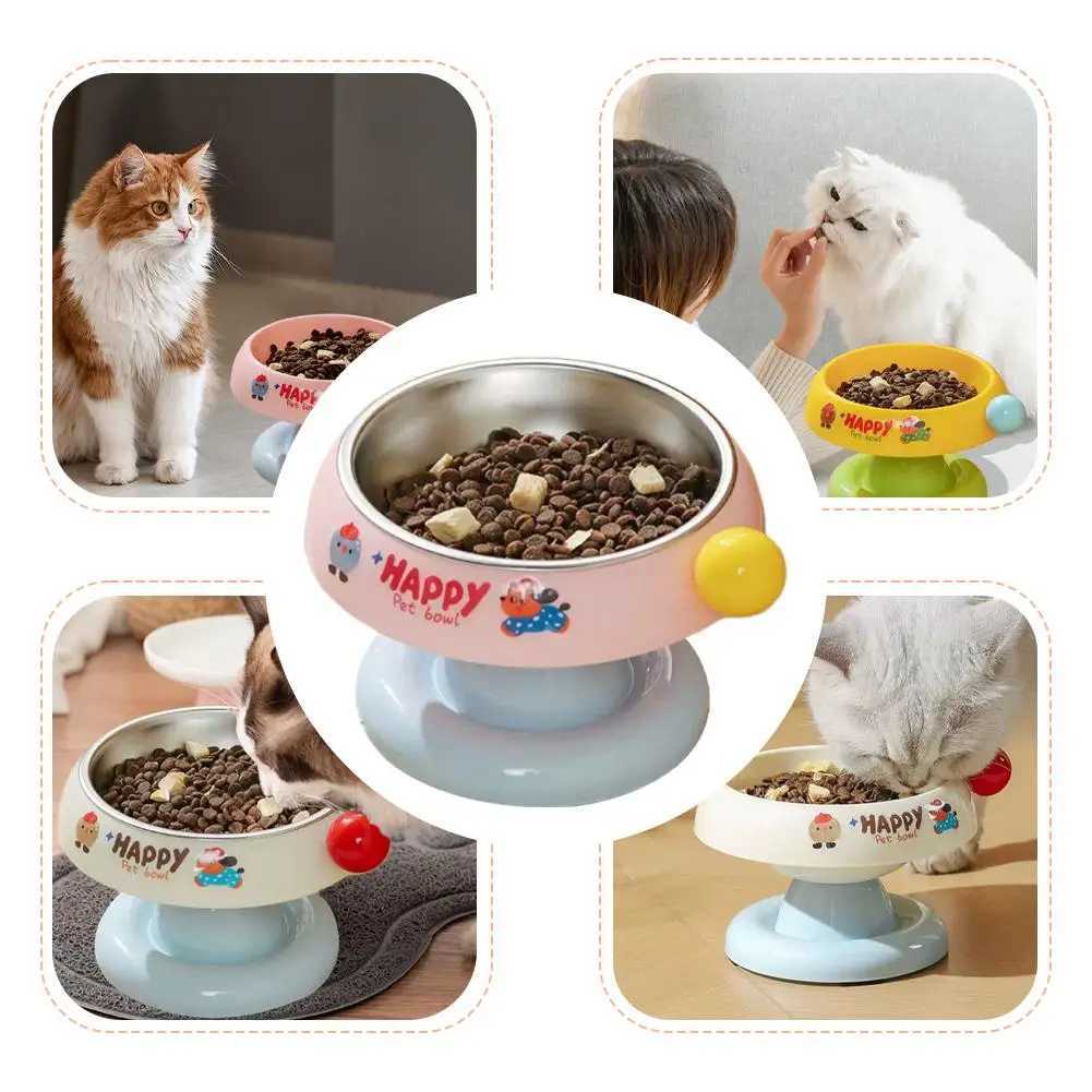 Stainless Steel Pet Bowl Nonslip Antirollover Neckprotecting Cat Food Bowl Dog Bowl Protect Cervical Vertebrae Cats And Dogs C251009
