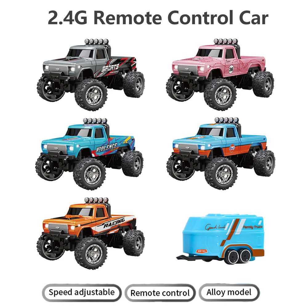 164 RC Car 24G Remote Control Mini Speed Offroad Climbing Car Alloy Desktop Vehicle with LED Light Toy for Kids Small GiftsT251010