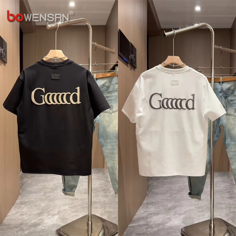 Trendy Brand Letter Print Short Sleeve T-shirt For Designer Hoodie Men 2025 Designer Shirt New Summer High-end Versatile Base Shirt For Men