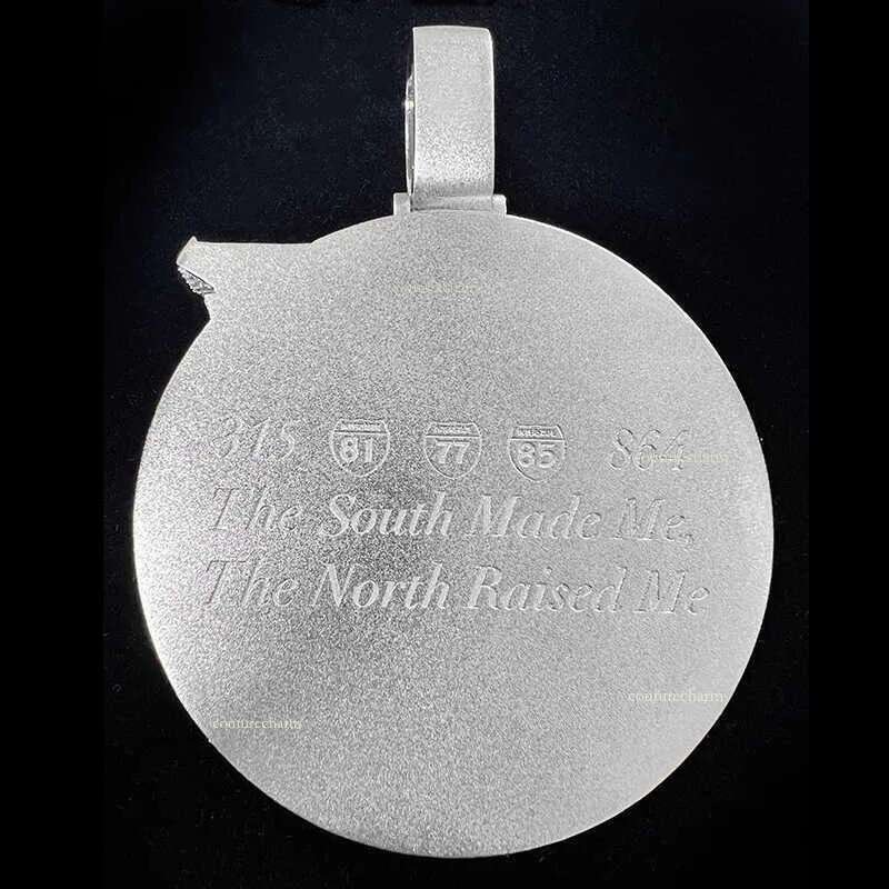 Hot Hiphop Rock Sterling Sier with d Vvs Pass Dia Tester Music Party 3 Inches Moissanite Pendant