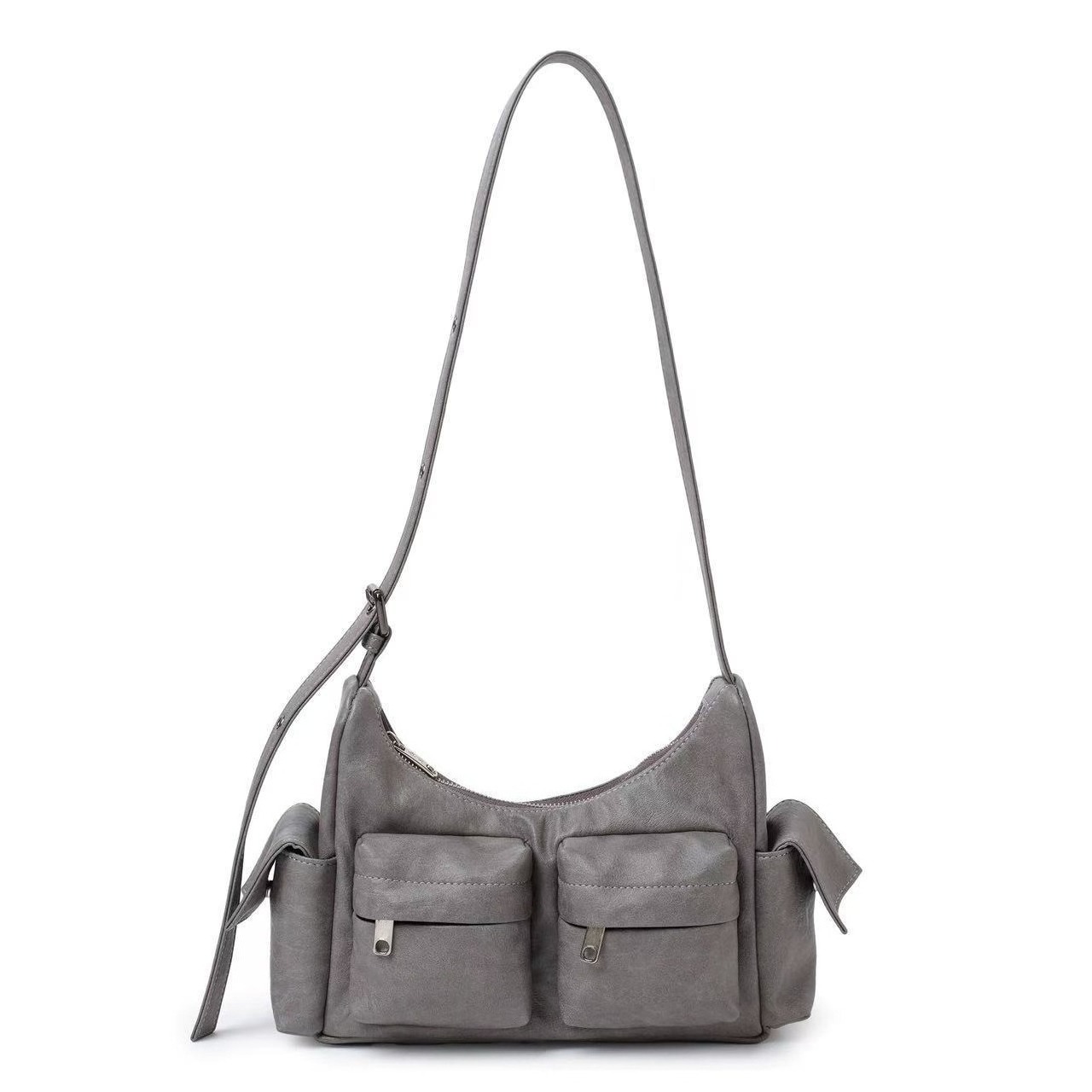 Ondoh Korean Samo fashion womens underarm motorcycle shoulder bag multi-pocket adjustable crossbody bagC250401