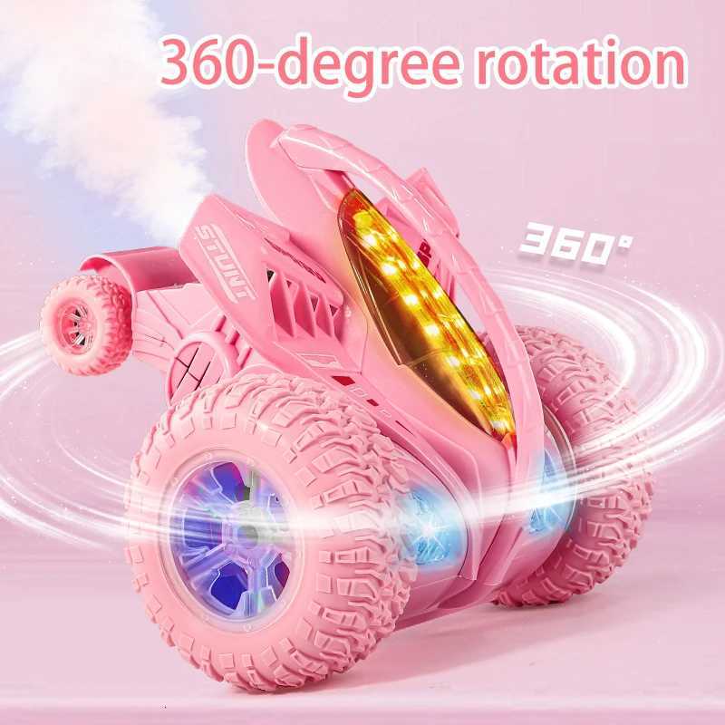 24G RC Car Stunt Toy for Boys Girls with Spray 360 Rotation Light Sound Electric Rolling Toy Suitable for ChildrenT251010