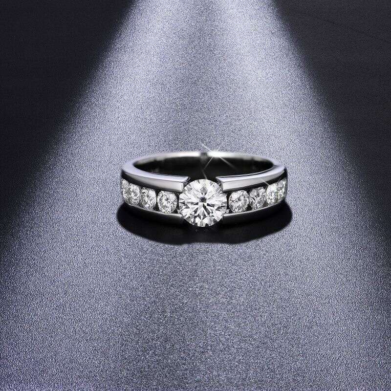 Jewellery High Quality Round Zirconia Business Style Ring Simple Personality for Versatile Professionals Gift for All Occasions Textured Modern Access