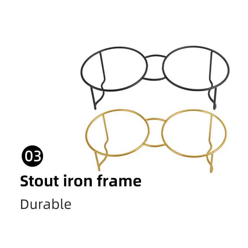 1 Set Elevated Ceramic Cat Bowls 1 Set NonSlip Ceramic Cat Food And Water Bowls With Iron Bracket Elevated Tilted Cat Feeder C251009