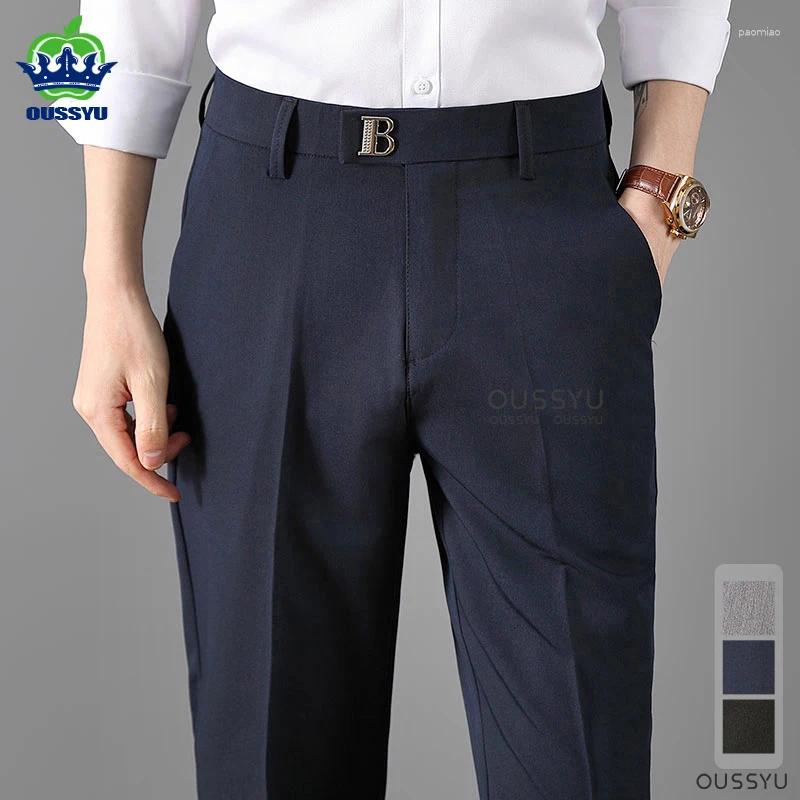 Men's Pants Luxury Formal Men Spring Summer Thin Business Navy Blue Suit Office Work Social Korean Trousers Male Brand Clothing