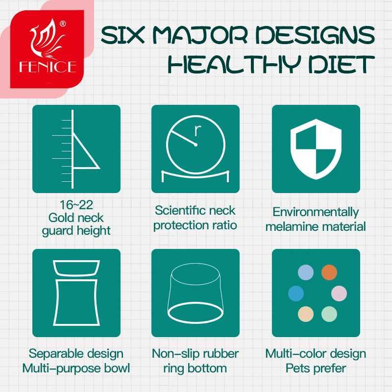 Fenice Pet Feeding Bowls Dog Food Water Feeder Stainless Steel Pet Drinking Dish Cat Puppy Supplies Small Dog Accessories C251009