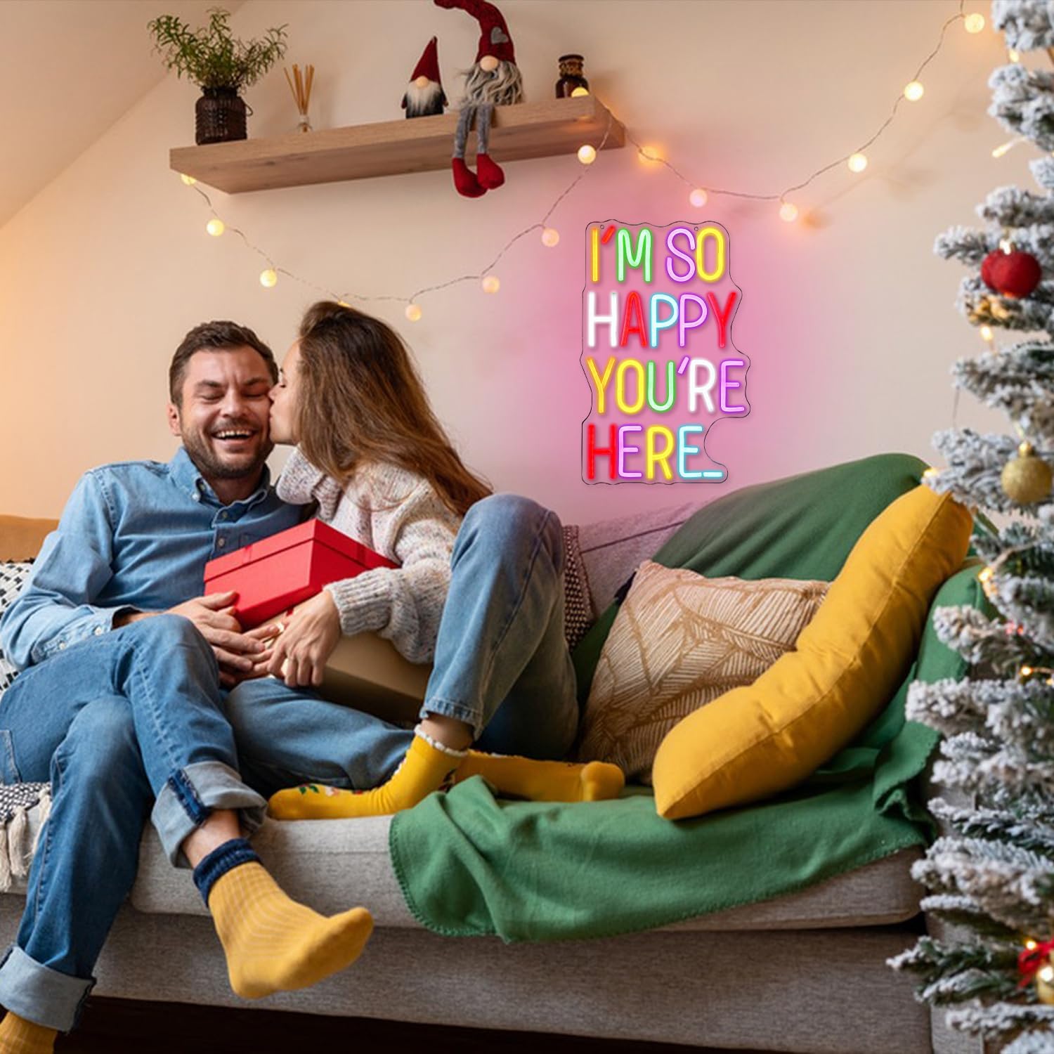 Letter neon signs, dimmable positive belief LED lights, children's room welcome signs, classroom family business, wall art decoration