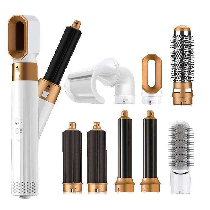 Electric Hot Air Brush 8 In 1 Dryer Straightener Curling Styling Tool Set Professional Hair Styler