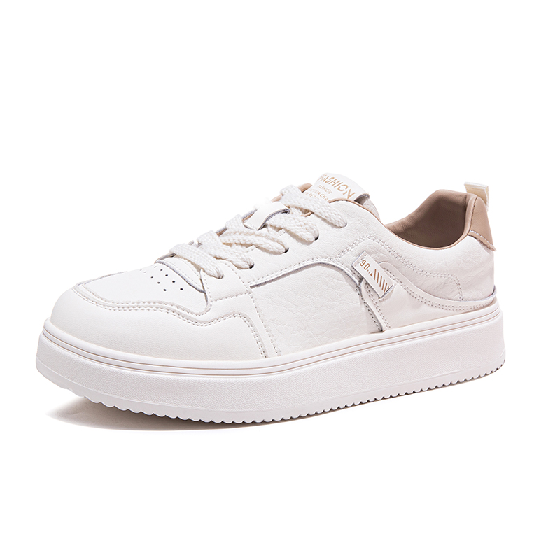 Women's White Sneakers - New Fall Collection: Lightweight Flat-Soled Trendy Athletic Casual College Sneakers