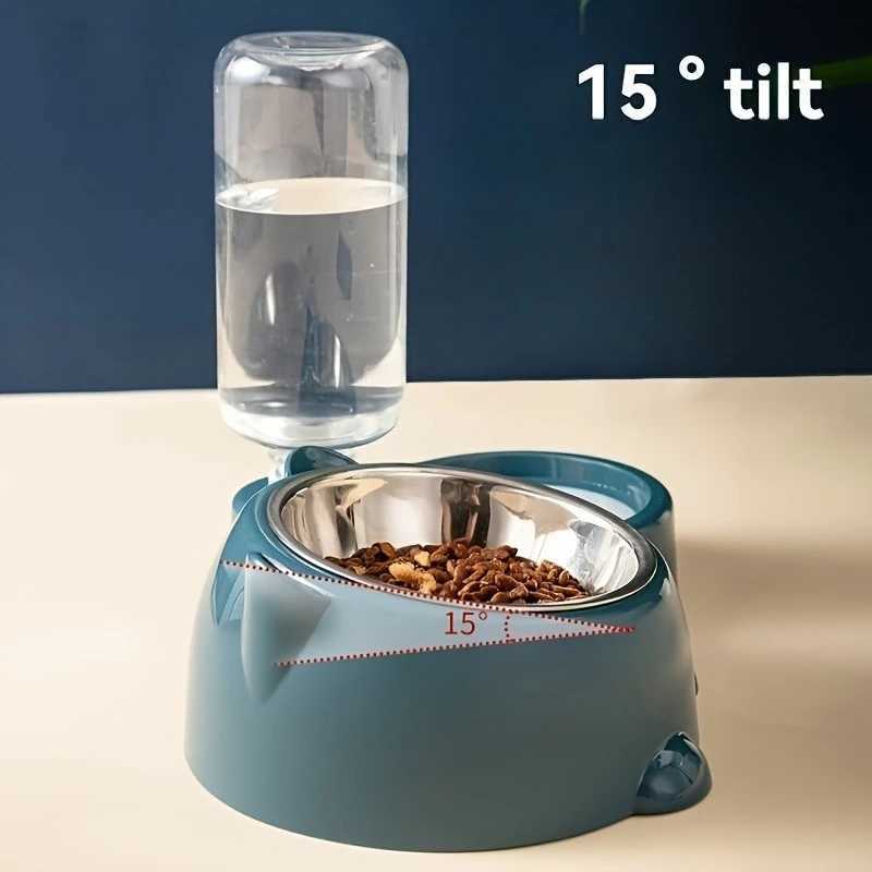 Automatic Pet Feeder and Water Dispenser Integrated Feeding System for Cats and DogsNo Battery or Power Needed slanted mouth C251009