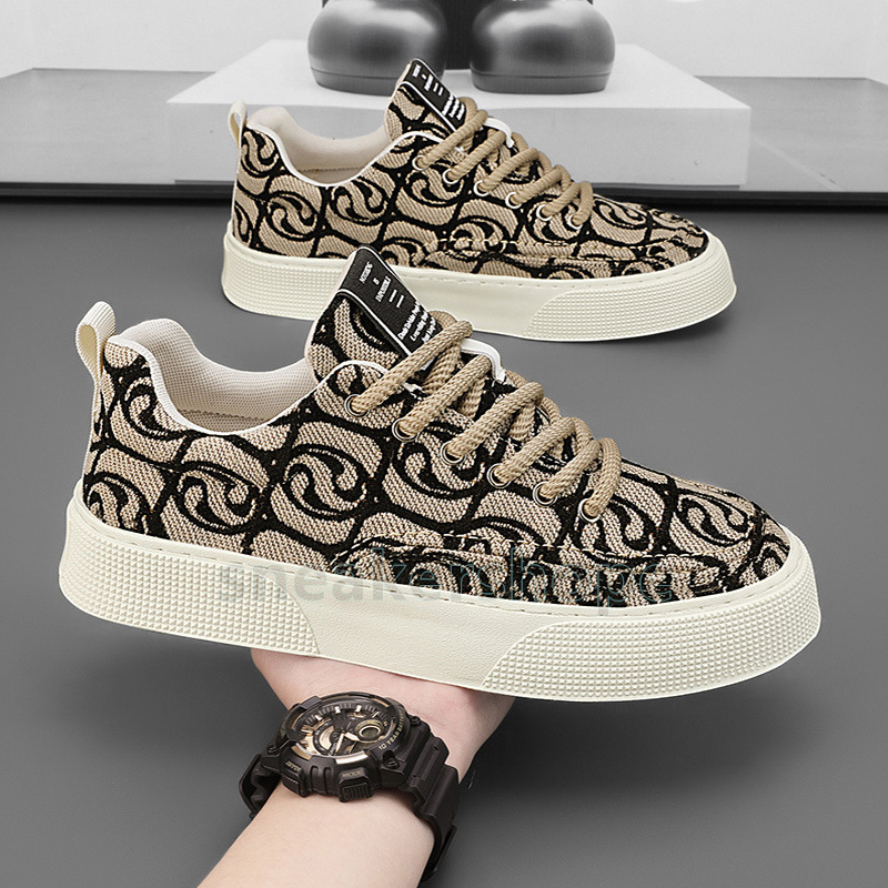 New Breathable designer shoes Print Canvas sneakers fashion Trend Red beige black green Casual Versatile Low-top mens trainers size 39-44