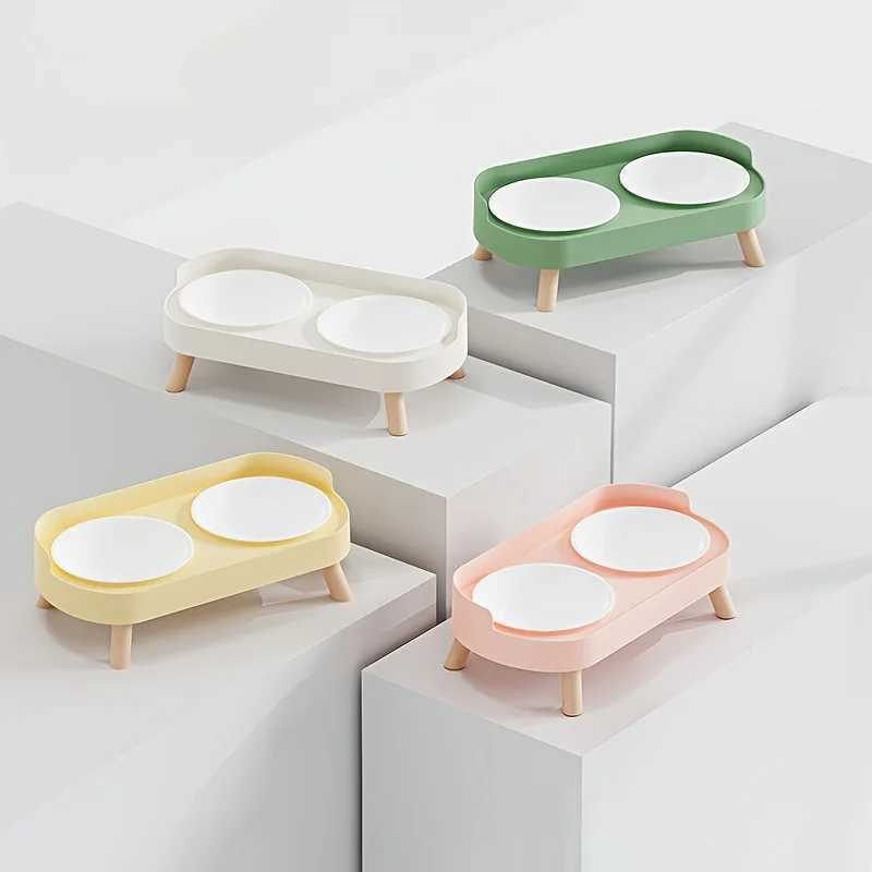 Newly Arrived Elevated Double Bowl Feeder for Cats And Dogs Featuring a Water And Feeding Integration Design C251009