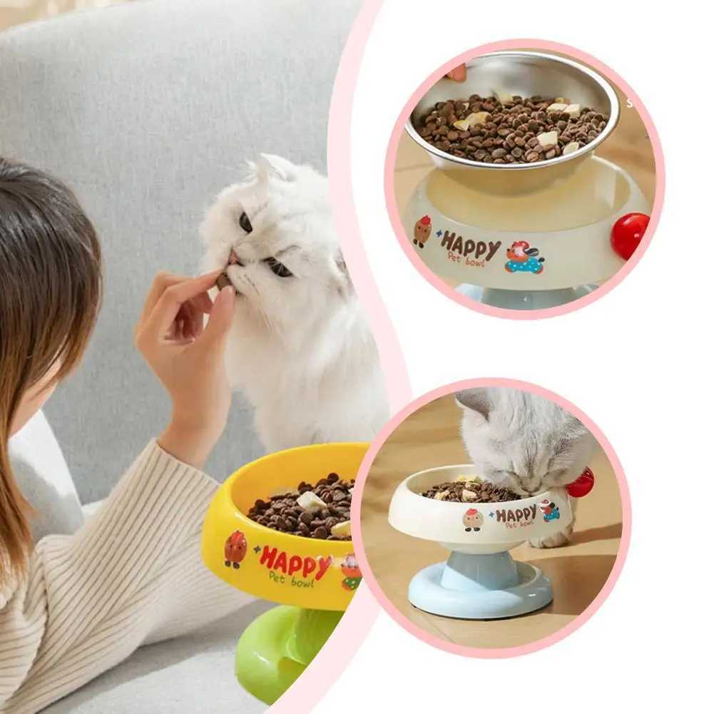 Stainless Steel Pet Bowl Nonslip Antirollover Neckprotecting Cat Food Bowl Dog Bowl Protect Cervical Vertebrae Cats And Dogs C251009