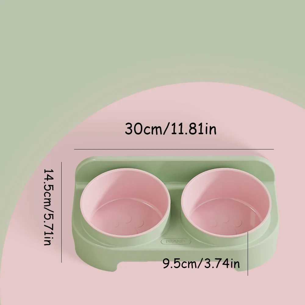 EcoFriendly Cat Bowl DualBowl Set Slanted Mouth Food Water Bowl for Cats Also Suitable for Dogs C251009
