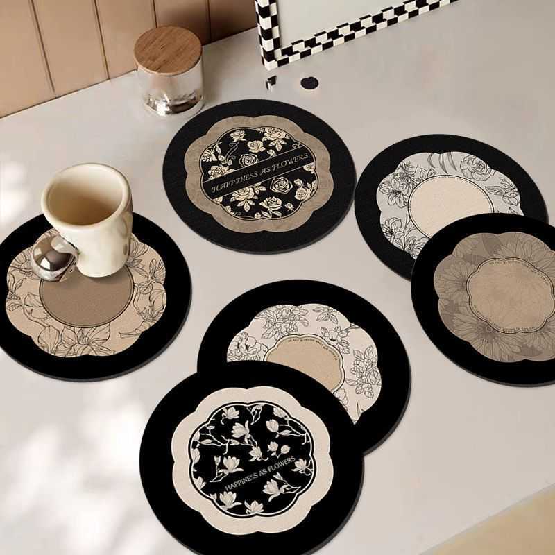 Vintage Style Coaster Water Absorbent NonSlip Ins Style Heat Resistant Mat DirtResistant QuickDry Household Coffee Bowl Plate Tea Cup Mat C251010