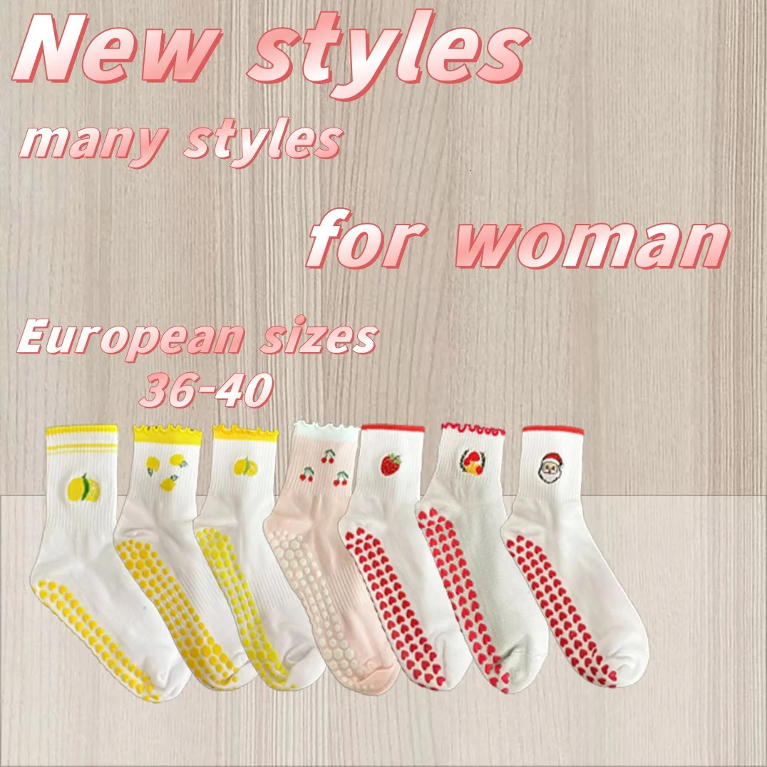 European size 3643 1 Pair Knitted ed Yoga Fitness Pilates Sports Silicone Non slip Bottom Womens Middle Socks 251010