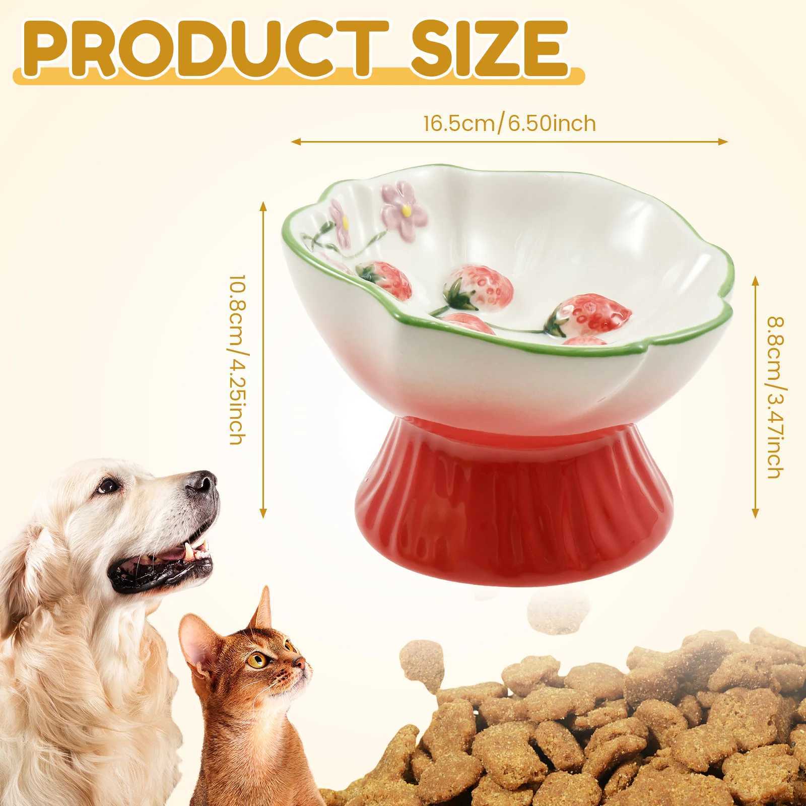 Ceramic Slow Feeder Cat Bowl Elevated Small Cat Food Bowl Wide Mouth Small Dog Slow Feeder Control Eating Speed for Dog Pet C251009