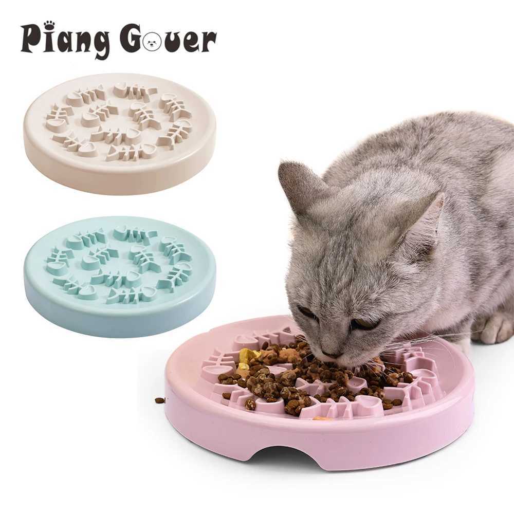 Fish Bone Dog Cat Bowl Anti Choking Slow Food Pet Bowl Pet Feeder Supplies C251009