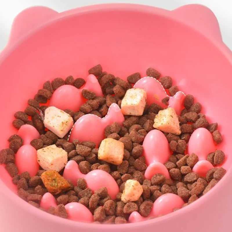 Cat slow food bowl small cat and dog antichoking bowl neck protection design cat and dog feeding device pet supplies C251009