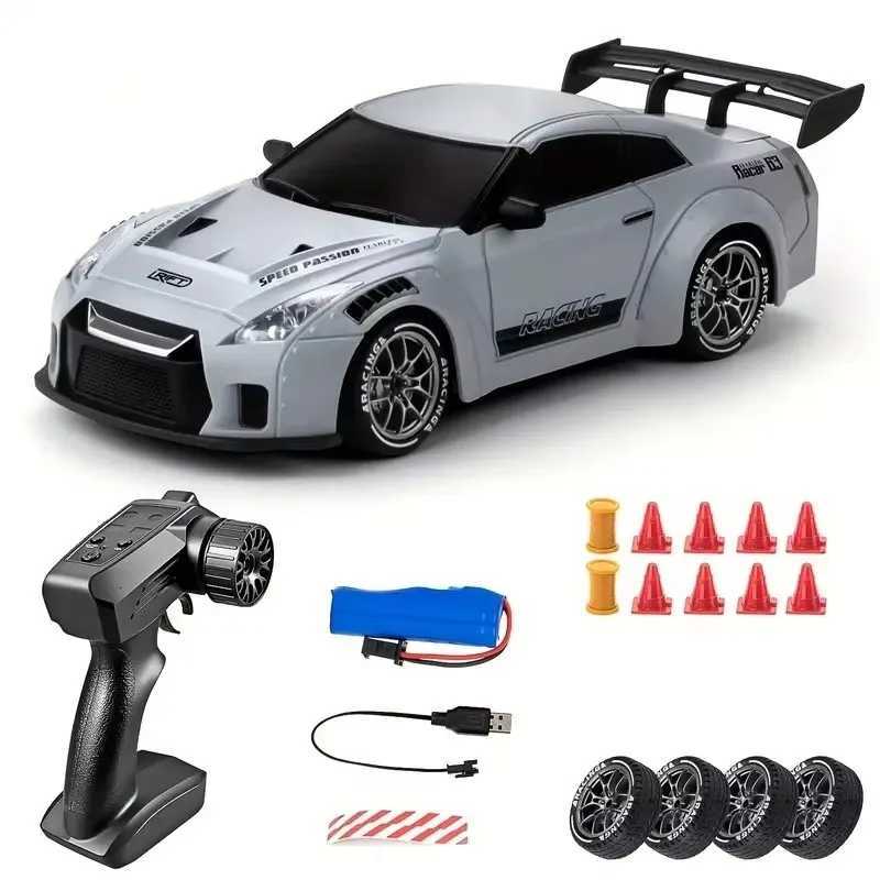 S814 24 SemiProportional RC Drift Car High Speed 20KMH LED Lights Drift Tires Road Barrier Toy for Kids And AdultsT251010