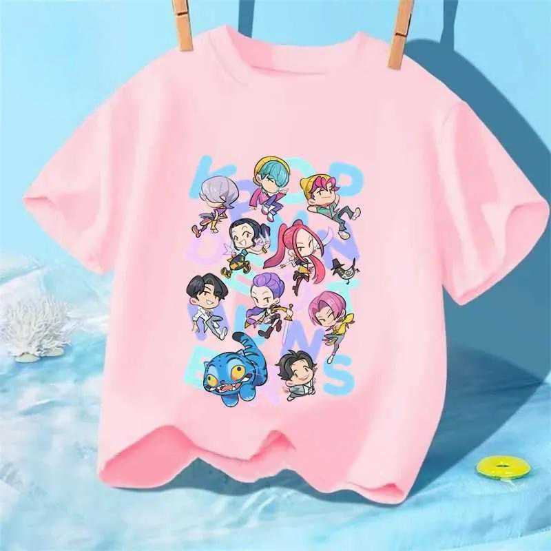 Childrens Clothing KPop Demon Hunters Fans Gifts Kids Clothes Fashion Casual Tops 2025 Hot Movie Soft Baby Girls T Shirt Z250919