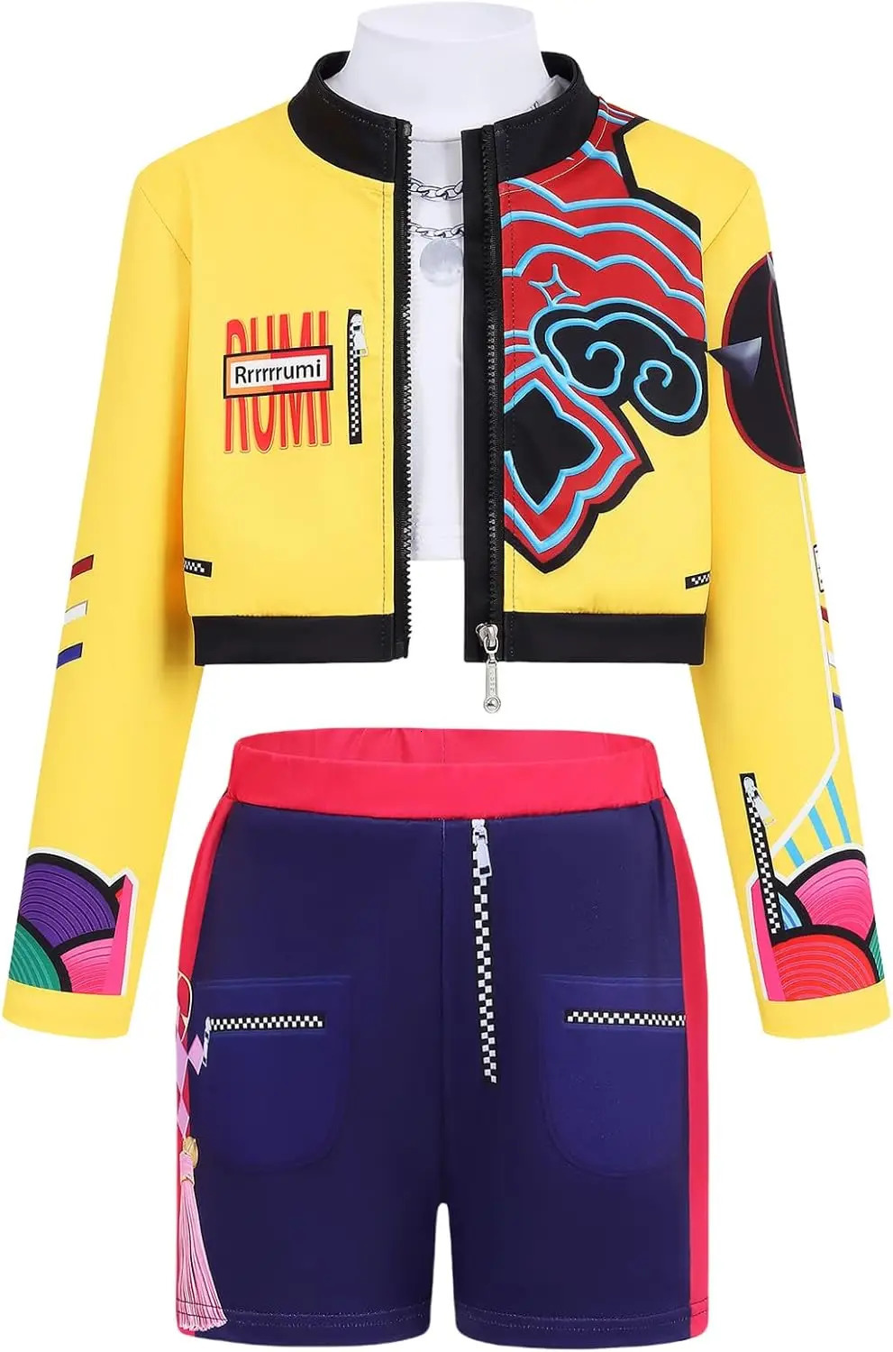 Kpop Rumi Zoey Mira Party Girls Demon Costume Hunters Cosplay Outfit Jacket Top Shorts Kids Halloween Costumes Singer Cosplay251010