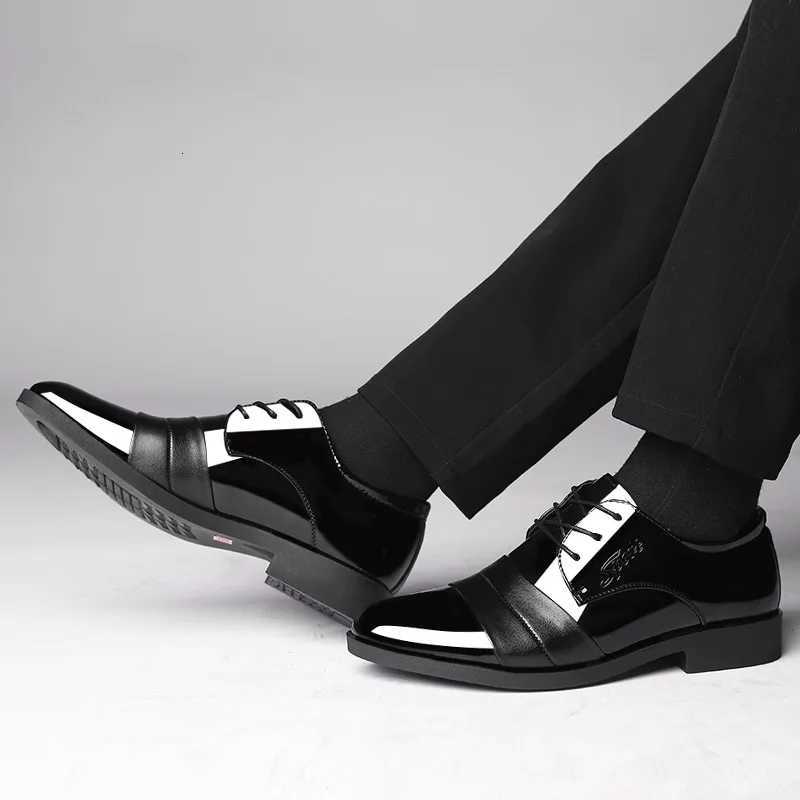 Social Shoe for Men Casual Business Patent Leather Dress Shoes Man Bright Upper Pointed Toe 2025 Trend Office Suit Footwear NewXJ251010