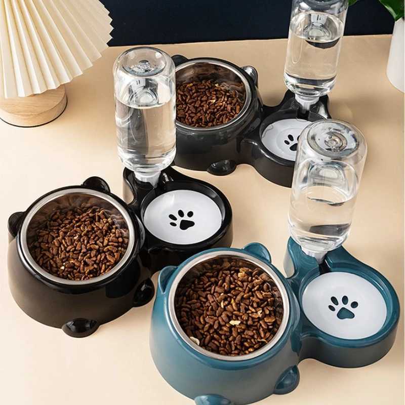 Automatic Pet Feeder and Water Dispenser Integrated Feeding System for Cats and DogsNo Battery or Power Needed slanted mouth C251009