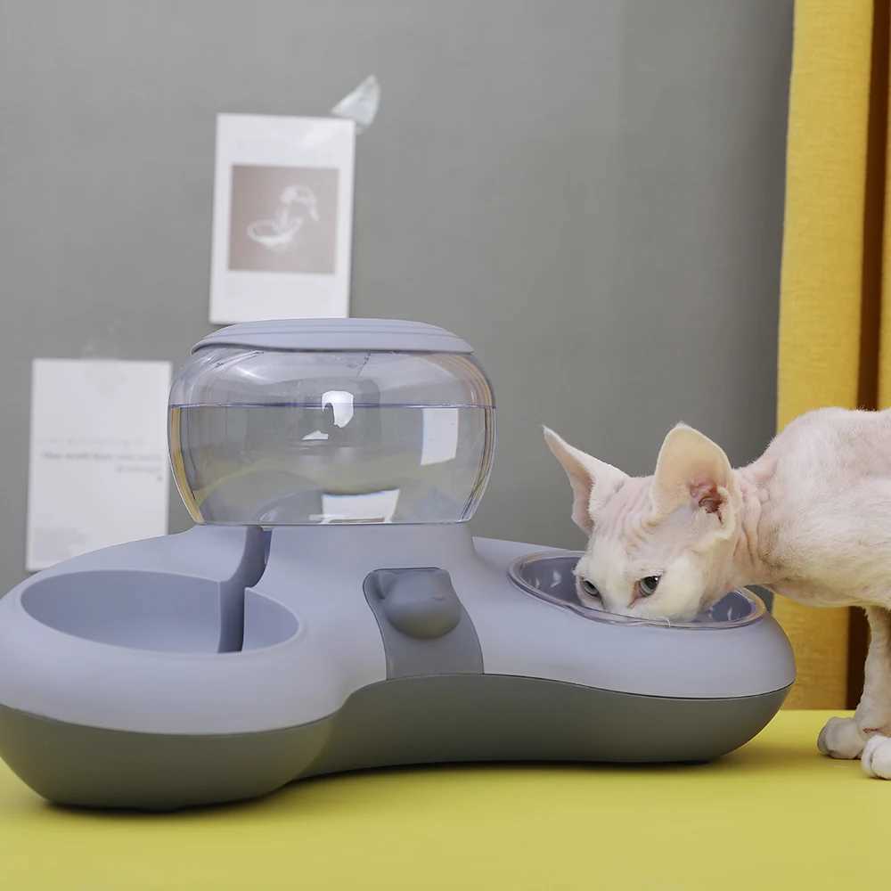 HOOPET New Style Cat Automatic Drinking Feeding Bowl Antioverturning Nonslip Bowl for Cats Dogs Cat Food Holder Teddy Dog Bowl C251009