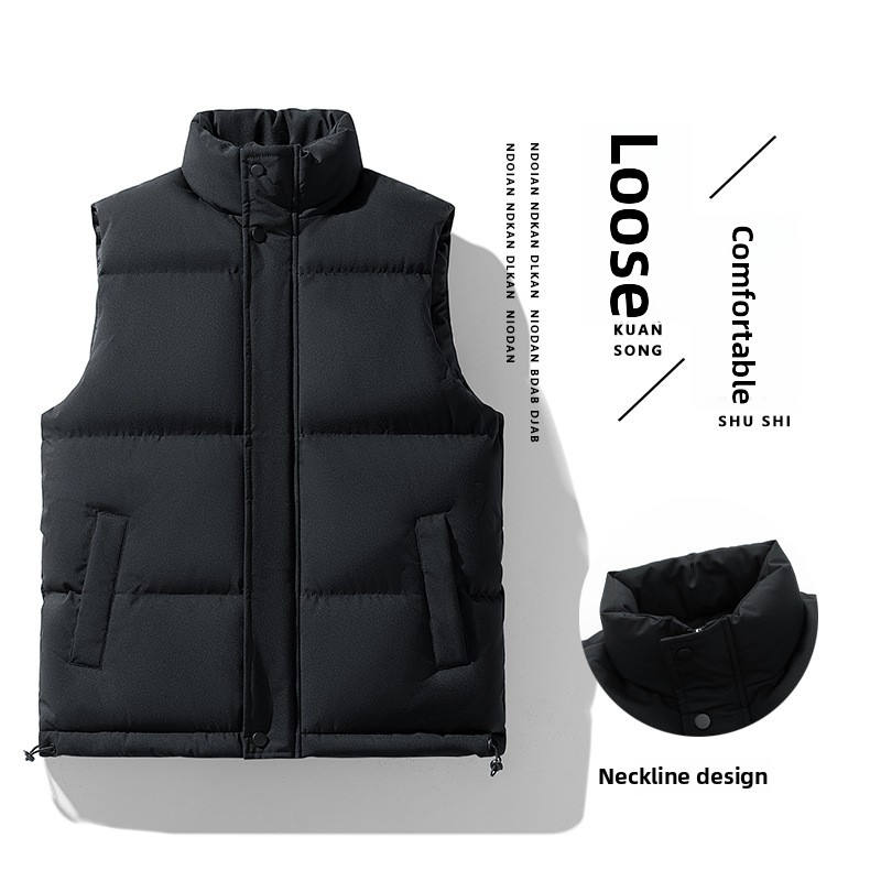 M-8XL large size stand collar winter thick cotton vest unisex same style cotton jacket waistcoat