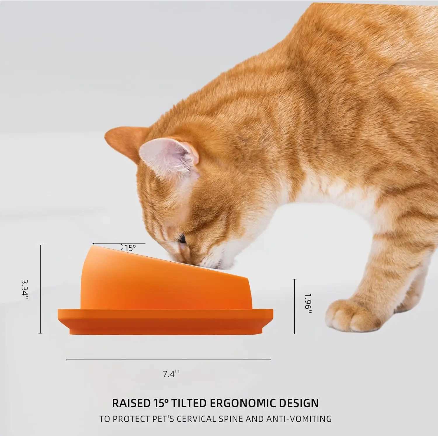 Cat Bowl with Crossneck Design And Antproof Square Base Spill And Leak Proof Pet Feeder for Enhanced Dining Experience C251009