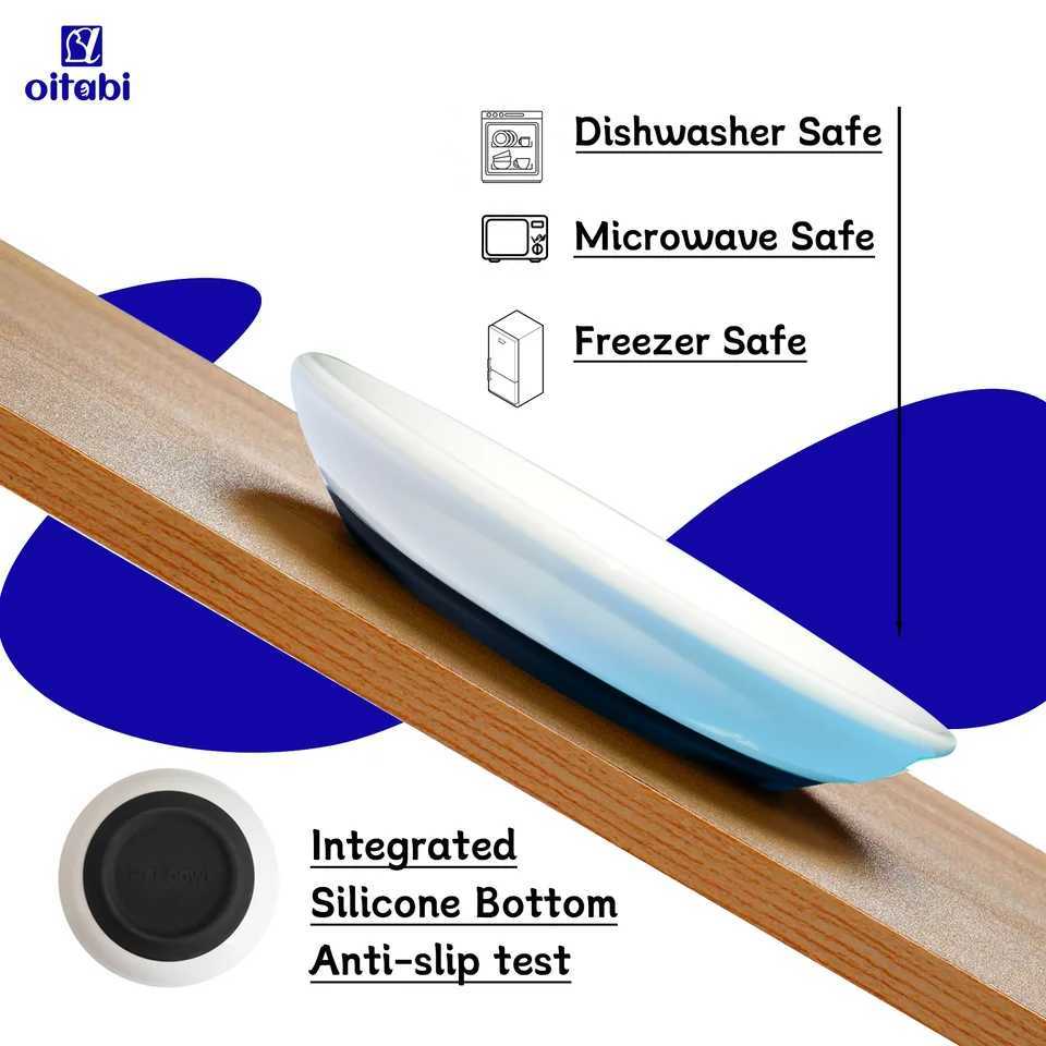 Oitabi 3PCS Cat Food Bowl Ceramic Cat Bowls Anti Whisker Fatigue Cats Bowl Set Shallow Wide Kitten Plates for Food and Water C251009