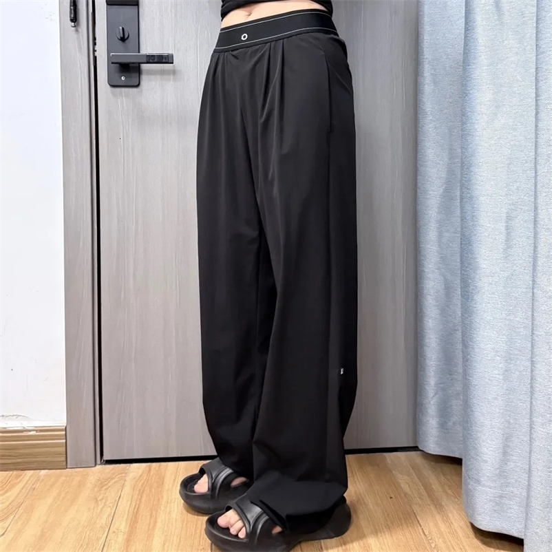 fashionable versatile simple and sporty woven reflective letter casual loose light and quickdrying pants 251009