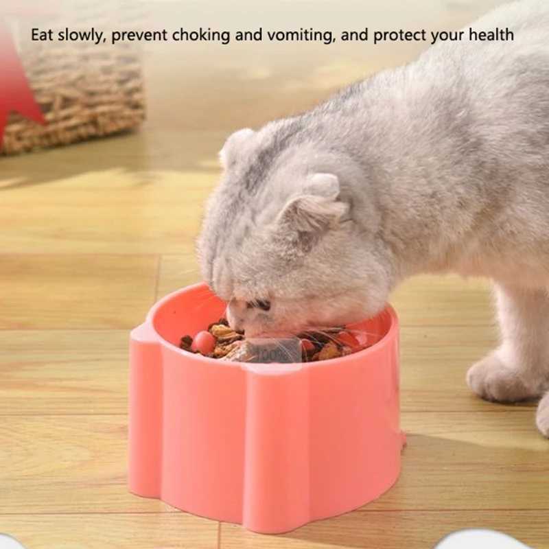 Cat slow food bowl small cat and dog antichoking bowl neck protection design cat and dog feeding device pet supplies C251009