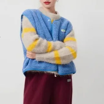 Womens Teddy Fleece Vest Autumn Thin Vest Sleeveless Coat Plain Plush Vest Short Jacket Loose Fleece Vest Women Outwear 251010