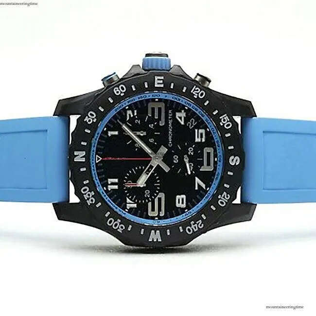 Men's Watch Japan Super Quartz Endurance Pro 48mm Baby Blue Rubber 1884 Men Watches Harxxx Glass Wristwatches