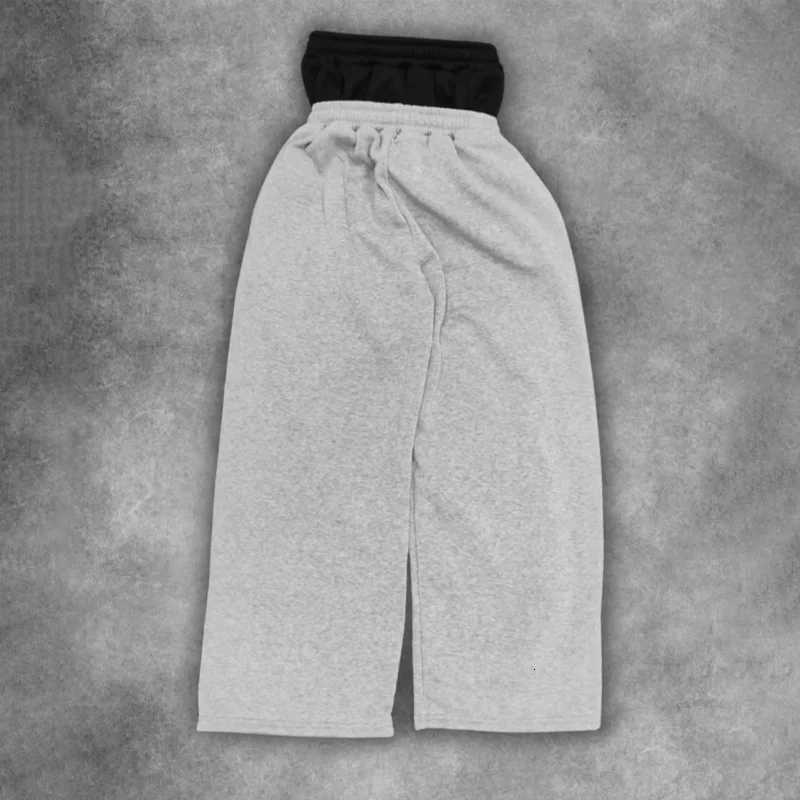 Y2K Retro Mens Casual Pants American High Strt Splicing Double Waist Washed Printed SweatPants Classic unisex Solrim Pants X251010