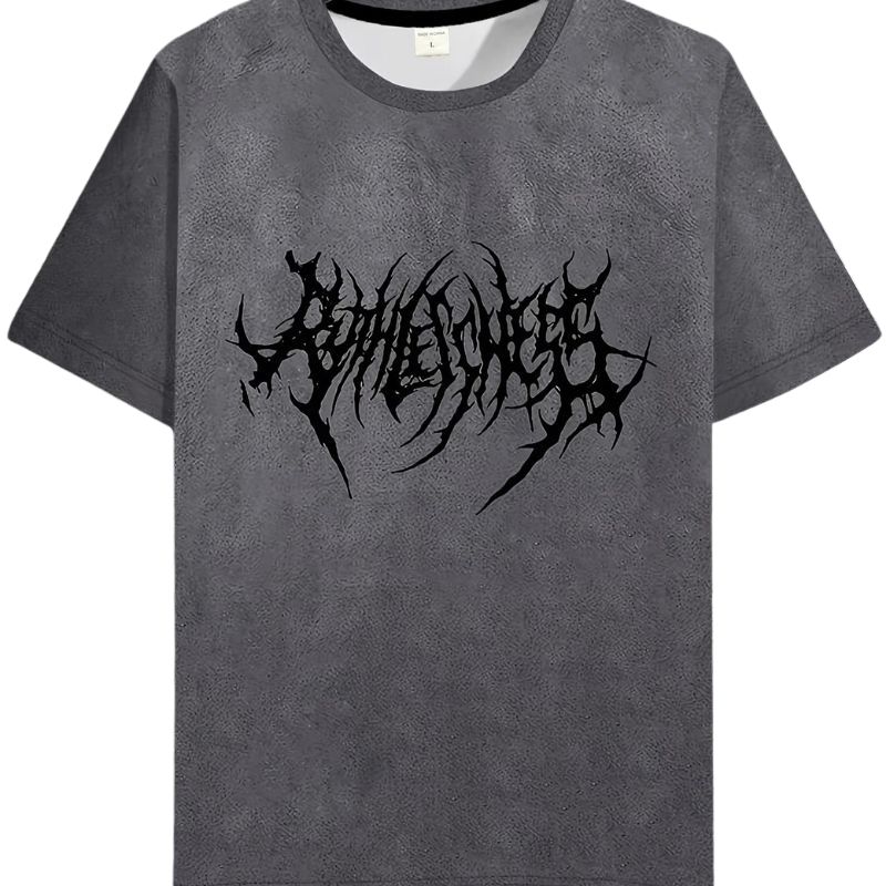 Men's Gothic Font Graphic Oversized T-Shirt - Casual Streetwear Tee-51
