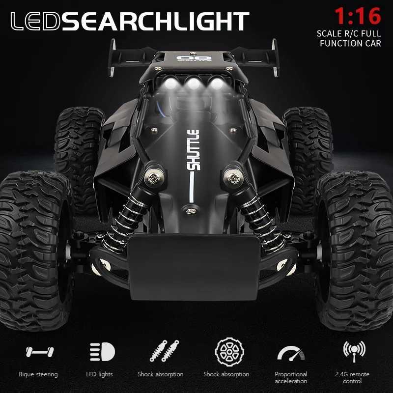 ZWN 116 24Gh Model RC Car With LED Lights 2WD Offroad Remote Control Climbing Vehicle Outdoor Cars Toys for Boys Girls GiftsT251010