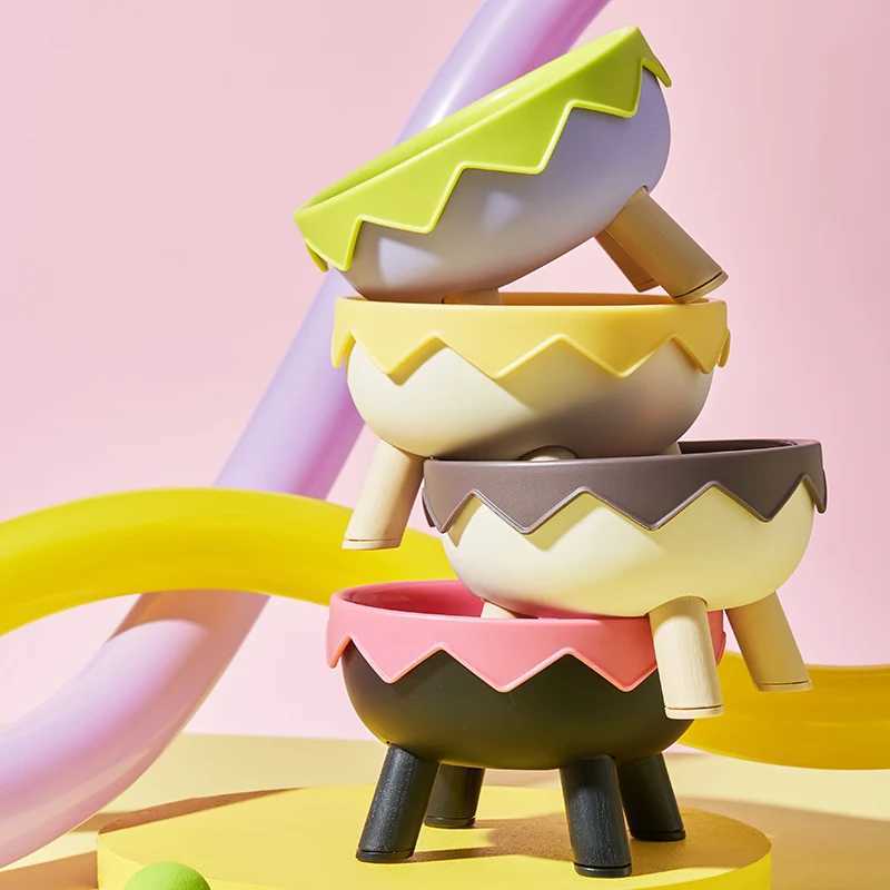 A colorful dopamine pet bowl Fashion feeding large capacity stainless steel dog bowl drinking water neck cat bowl egg shell high C251009