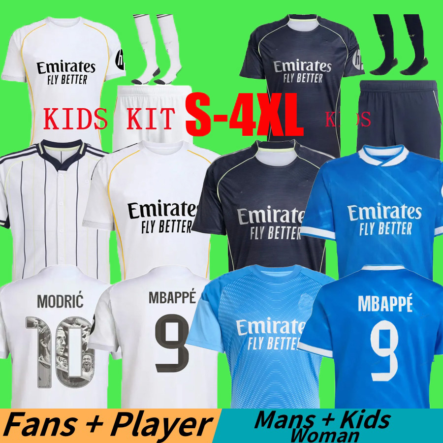 Reals Madrid Soccer jerseys MBAPPE BELLINGHAM shirt TRENT VINI JR football shirt Valverde Endrick RODRYGO Arda Guler Courtois reals kids kits 25 26