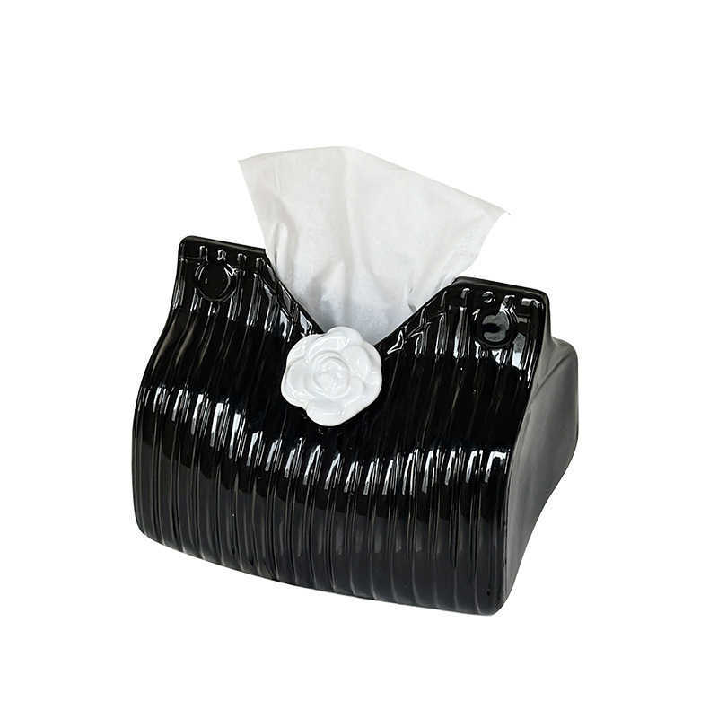 Camellia Tissue Box for Home Use in Living Room and Bedroom HighEnd Desktop Decoration Ceramic Tissue Box C251010