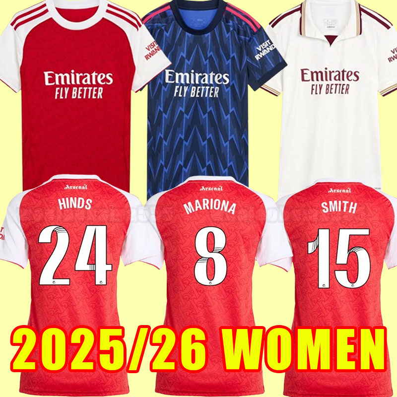 Arsenaa Arsen Women soccer jerseys 25 26 G.JESUS Arsen gunners WHITEOUT VIOLENCE WHITE THOMAS PEPE SAKA TIERNEY SMITH 2025 2026 home away third girl