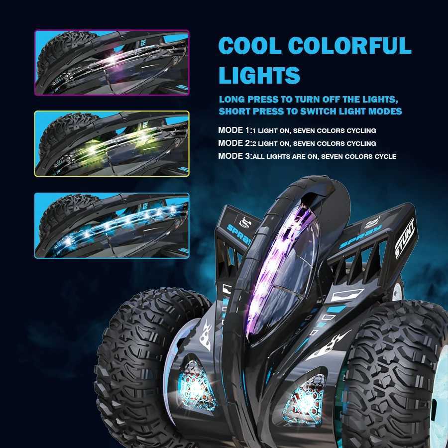 24G RC Car Stunt Toy for Boys Girls with Spray 360 Rotation Light Sound Electric Rolling Toy Suitable for ChildrenT251010